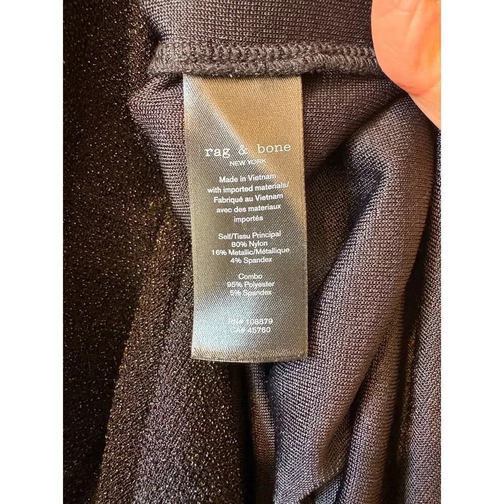 Rag and Bine Lilith Metallic Stretch-Jersey Blouse XXS - Picture 10 of 10